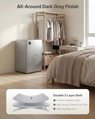 Upstreman 3.2 Cu.Ft Silver Fridge