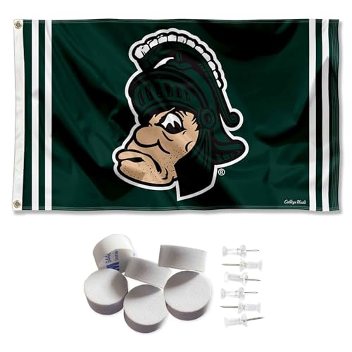 Michigan State Spartans Retro Vault Throwback Banner and Tapestry Wall Tack Pads by College Flags & Banners Co. - Used condition - US$14.00