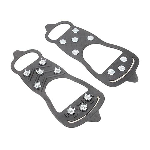 ROMISBABA Ice Climbing Shoes Cover 8-Clips Crampon Cleats Non-Slip Shoe Grippers for Snow Ice Stretchy for Boots Sneakers