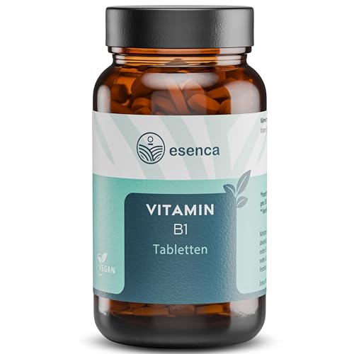 Esenca Vitamin B1 Tabletten – 180 Stück – je 100 mg Thiamin – Hochdosiert – 6 Monatsvorrat – Vegan – Ohne künstliche Zusatzstoffe – Frei von Farb- und Konservierungsstoffen