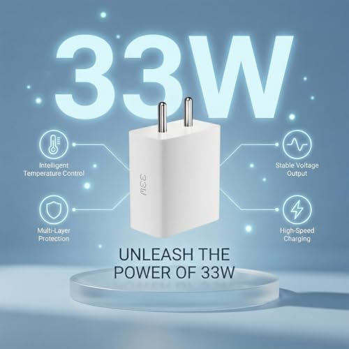 Image of 33w PD PPS Rapid Fast Charging Adapter Type-C Compatible with Nothing Phone 4 /4(a) /4(a) pro (2026) /3a Pro /3a /3 /2a plus /2a /2 /1Phone| High Speed Charger | Original Charging Speed (White)