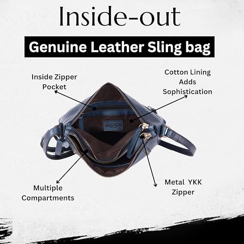 Image of Genuine Italian Leather Boho Studded Crossbody Sling Bag - Stylish, Durable, & Perfect for Everyday Use for women