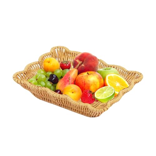 Panier tissé décoratif pour vos brunchs de week-end, plateau alimentaire de table chic