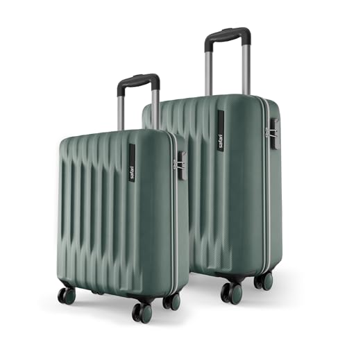 Image of Safari Cabin Ray Neo 8 Wheels Set of 2 (Medium) Trolley Bags, Hard Case Polycarbonate 360 Spinner Wheeling Luggage for Men & Women,Travel Bag Suitcase for Travel, Trolley Bags for Travel, Sage Green