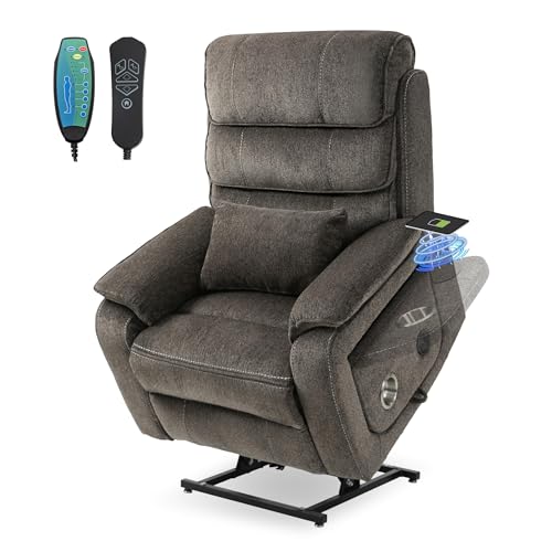 Sillón eléctrico reclinable con masaje y calor gris