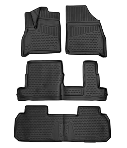 Fits 2018-2023 Chevrolet Traverse Floor Mats Front & 2nd and 3rd Row Liners with 2nd Row Bench Seat (8 Seater)