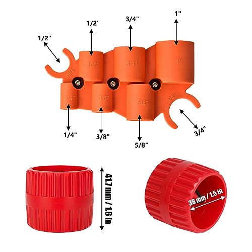 Image of 1 /4 Inch to 1 Depth Gauge and Pipe Deburring Tool Kit 2 Pack Inner-Outer Reamer Pipe Tubing Chamfer Tool Copper Reamer for PVC, PPR, Copper, Brass, Aluminum Pipe