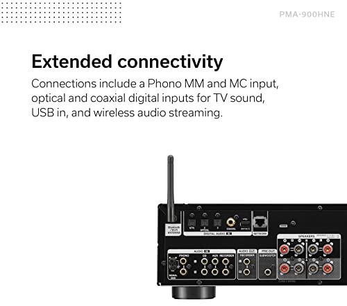 Image of Denon PMA-900HNE Integrated Stereo Amplifier (85W x 2), Advanced High Current Circuit, Built-in HEOS, Bluetooth & AirPlay 2, Amazon Alexa, MC & MM Phono Equalizer, Hi-Res Certified