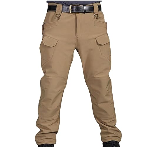Muscularfit Mens Pants Big and Tall Multi Pockets Buckle Zipper Cargo Pant Causal Loose Solid Sports Trousers Trendy Clothes