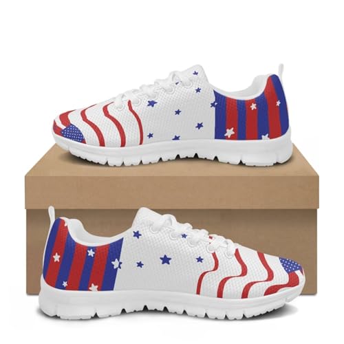 Image of GIFTPUZZ Mens Lace Up Athletic Trainers Running Sneakers Wedge Breathable Gym Lightweight Sports Tennis Shoes