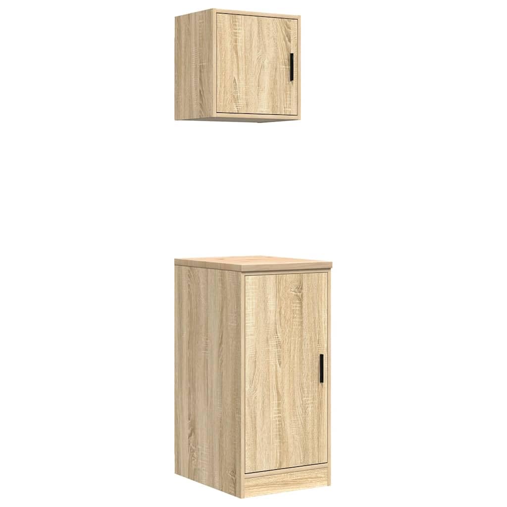 INLIFE Garagenschränke 2 STK. Sonoma-Eiche Holzwerkstoff,Wirtschaft & Industrie,Gewerbliche Lagerung,Industrieschränke,Braun,28.45 KG,3328298
