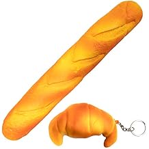 Soft Toast Bread Baguette Shape Anti-Skid Keyboard Wrist Rest Support & Mouse Wrist Support for Office,Computer,Laptop& Mac,Slow Bounces Back Foam for Easy Typing & Pain Relief