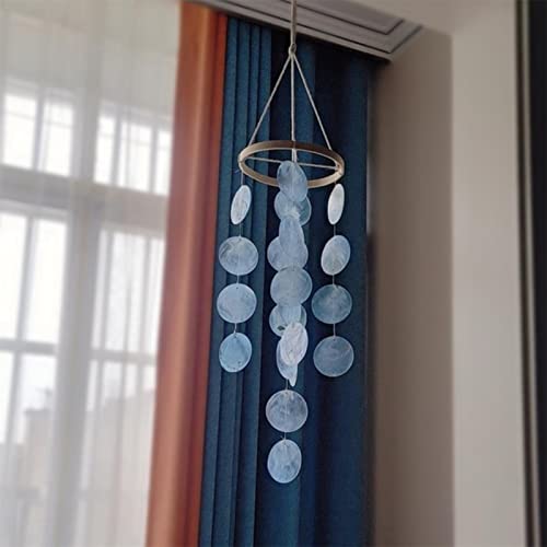 ZOYIEP Windspiel, Boho Deko Muschel Traumfänger Girlanden 43 cm Länge Weiß Windspiel, Windspiel Anhänger Retro Capiz Muscheln Windspiele – Bild 4