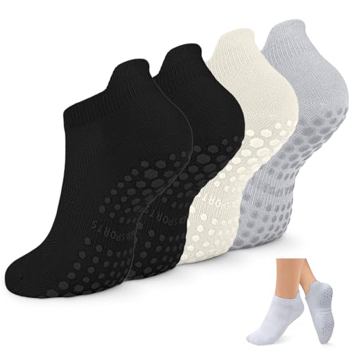 Image of HayFeel Non Slip Pilates Socks with Grips for Women, Yoga Socks For Pure Barre,Hospital, Athletic Socks