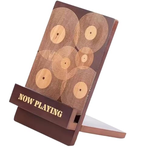 Luwecf Soporte para vinilos, estante para accesorios de vinilo, soporte de madera para discos de vinilo para entusiastas de LP
