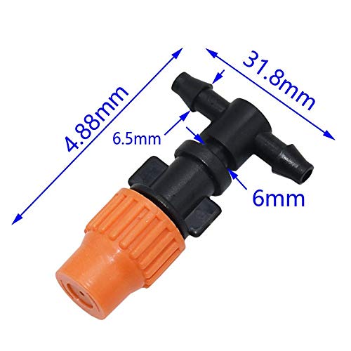LISHI-DZI 60 Pcs Orange Atomization Water Nozzle Sprayer DIY Micro Drip Irrigation Plant Self Garden Mist Sprinkler With Hose Connector (Color : Orange)