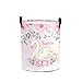 Custom Watercolor Floral Swan Pink Storage Basket with Handles Personalized Name Waterproof Collapsible Laundry Baskets for Clothes