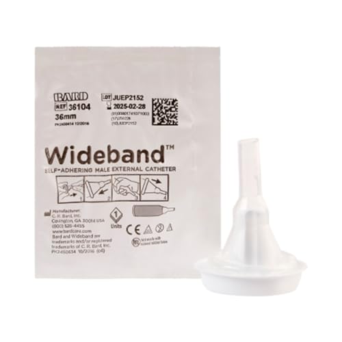 30 Pack Rochester Wideband 36mm Condom Catheters Extra Adhesive #36004