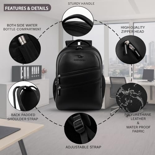 Image of airwin Waterproof 18-Inch School Backpack with 2 Compartments & Bottle Holders | Lightweight, Durable Bag for Boys, Girls & Students