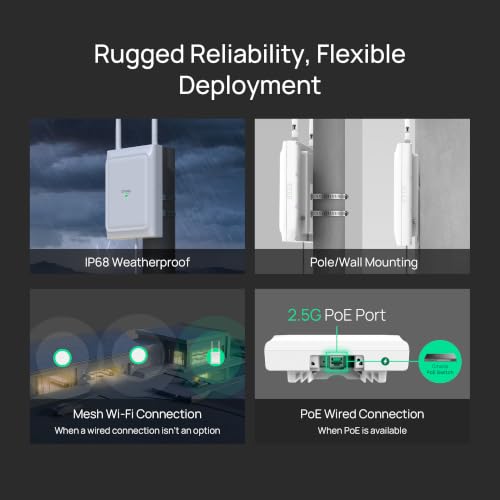 Image of TP-Link Omada BE5000 Indoor /Outdoor WiFi 7 Access Point, Dual Band, with Directional /Omnidirectional Antennas