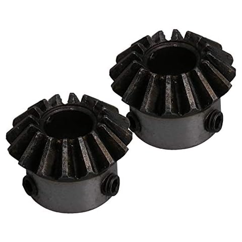 Yibuy 2 Stück 16 Zähne 1,5 Modul 10 mm Loch Durchmesser Silber Schwarz Kegel Zahnrad Cover