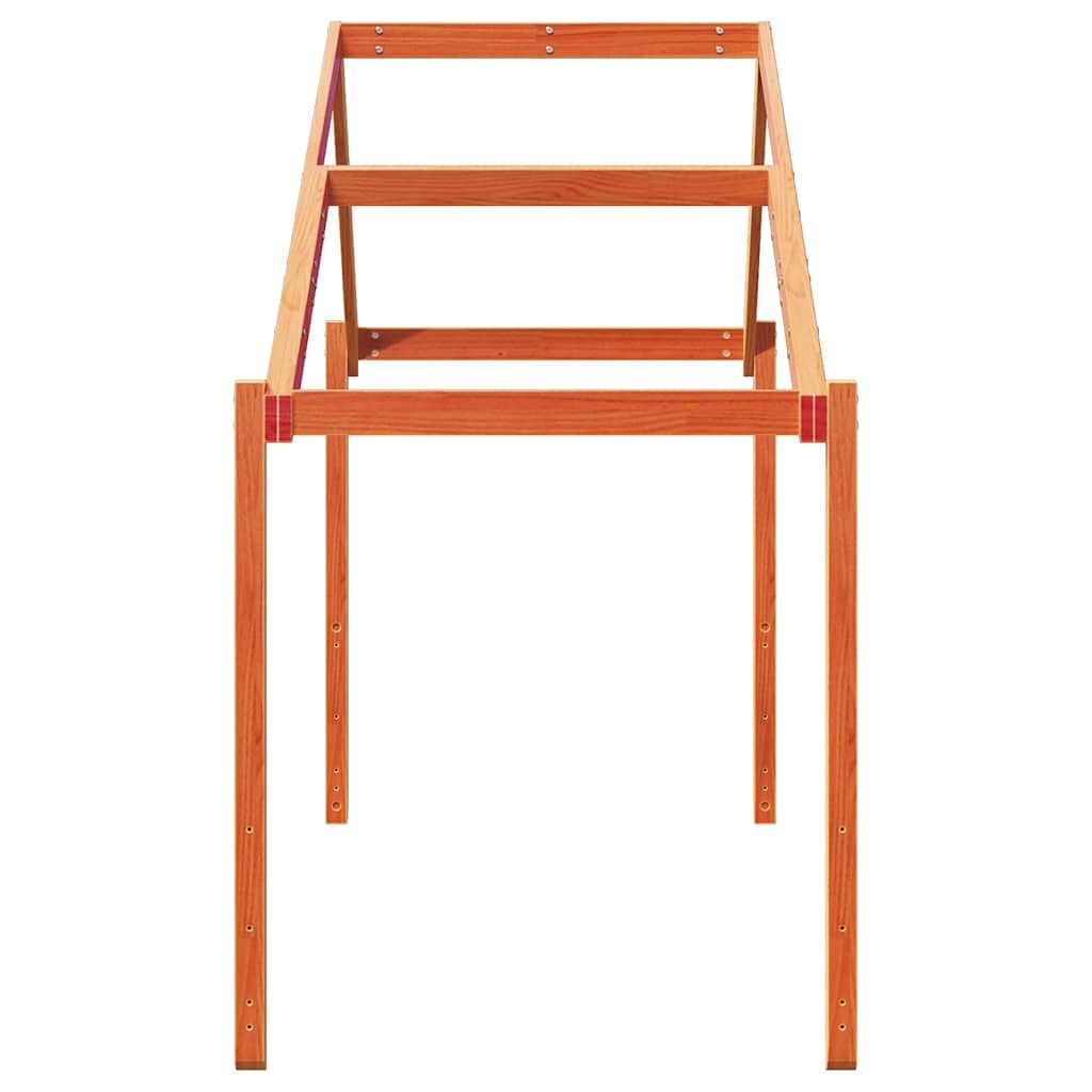 Dach z litego drewna sosnowego do łóżeczka dziecięcego 203 x 95,5 x 142 cm z otwartą stroną, solidne akcesoria i część zamienna do ramy łóżka, wyposażenie sypialni, funkcja placu zabaw