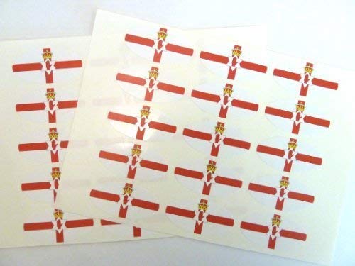 24er-Pack Nordirland-Flaggen-Aufkleber – 50x30 Mm, Selbstklebend, Papier, Ulster Banner