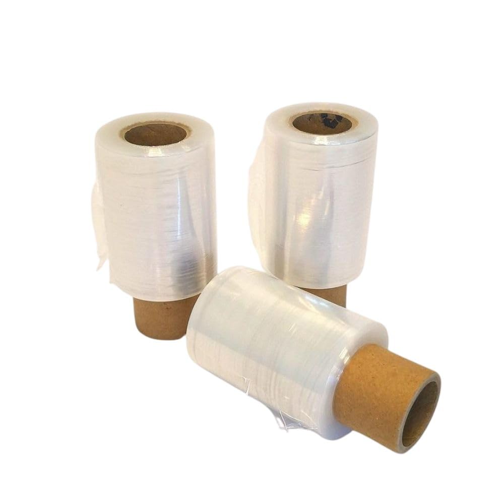 PLASACAR | MiniFilm Estirable Transparente | Film de Embalaje para Retractilar y Envolver Productos + Regalo Aplicador Manual | Protección en Logística | Resistente | 100 ml - Peso 270 gr | Pack de 40