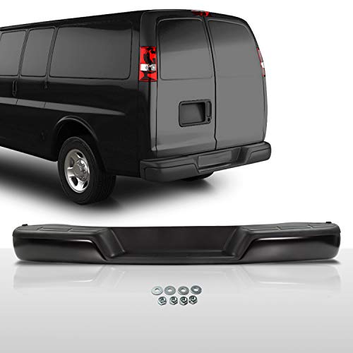 Make Auto Parts Manufacturing Rear Black Step Bumper Assembly Steel Without Parking Aid Sensor Holes For GMC Savana 2500 3500 & For Chevrolet Express 2500 3500 1996-2020 - GM1103143