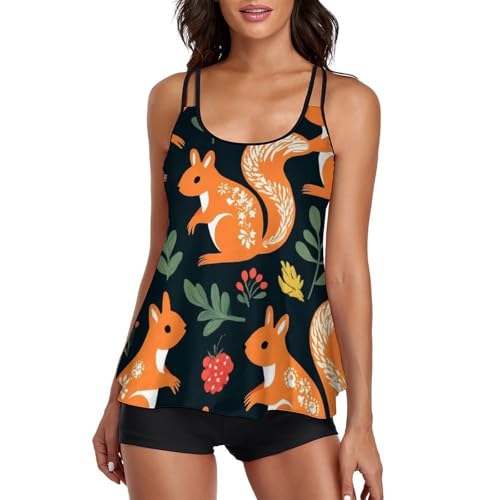 Sexy Tankini Bathing Suit Swim Tank Top with Boyshorts Tummy Control Loose Two Piece Swimsuits Beach Swimwear