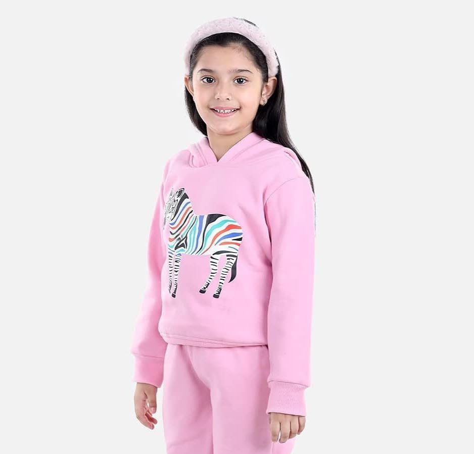 Sweatshirt or Hoodie for Girls, Boys, Kids. Embroidery Print, Baby Pink. (5-6 Years) - Image 2 thumbnail