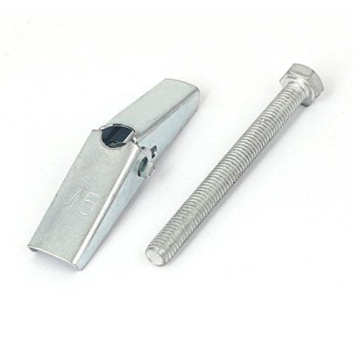 Aexit 5mm x Anchors 50mm Thread Metal Spring Toggle Wall Anchor Bolts Silver Tone Expansion Anchors 6 Pcs