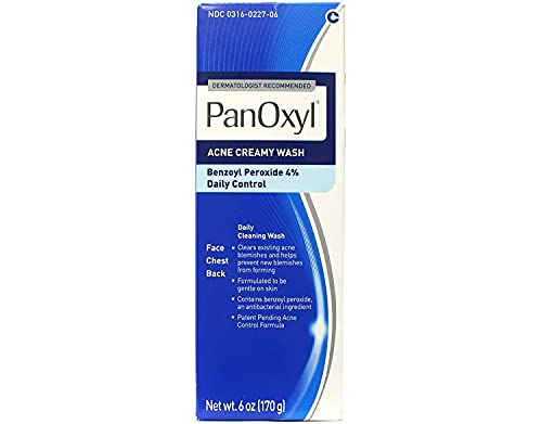Panoxyl - Acne Creamy Wash 4 Percent Benzoyl Peroxide Daily Control, 6 Ounce #TOP6