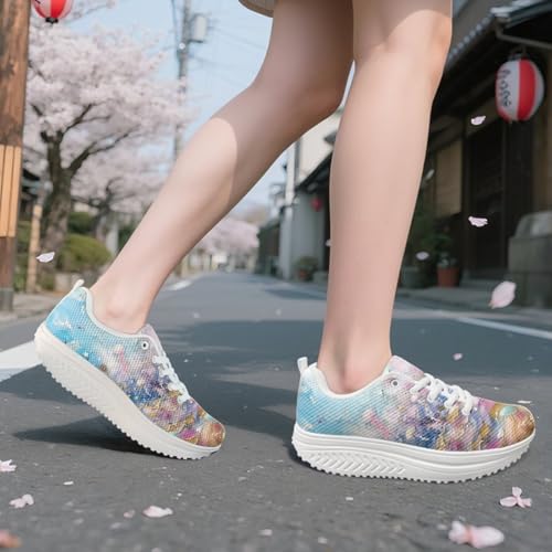 FOR U DESIGNS Fashion Women's Strength Fitness Walking Sneaker Platform Swing Wedges3