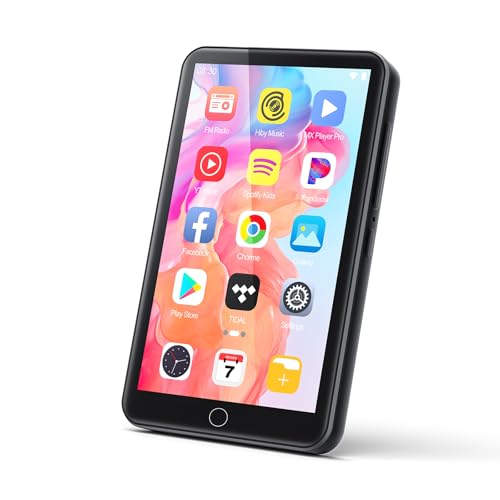 80GB MP3 Player with Bluetooth and WiFi, 4-inch Touch Screen mp3 Players with Bluetooth , with Spotify, SpotifyKids, Audible, Andora, Amazon Player, MP4&MP3 Player up to 1TB (Black)