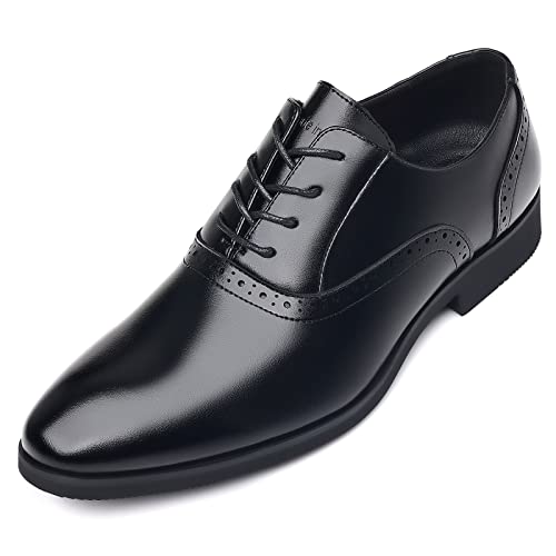 DADAWEN Homme Chaussures de Ville à Lacets Oxfords et Derbies Mariage Brogues Chaussures Noir 41