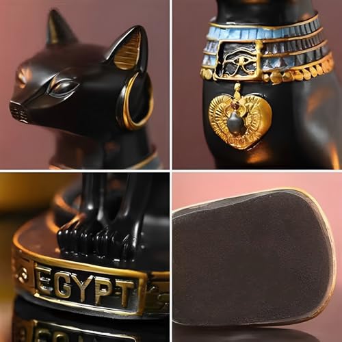 Estatua Diosa Egipcia Bastet Negra 12 Pulg miniatura 5