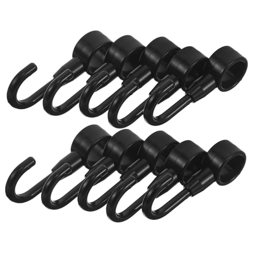 Crochets utilitaires pour tringle de salle de bain et armoire plastique noir 12 mm x100