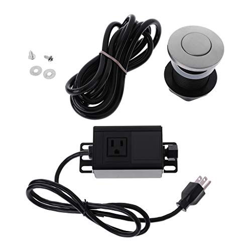 WT-DDJJK Accessoires de commutateur, kit d'interrupteur à air pour évier, pièce d'élimination des ordures, adaptateur intégré – Noir