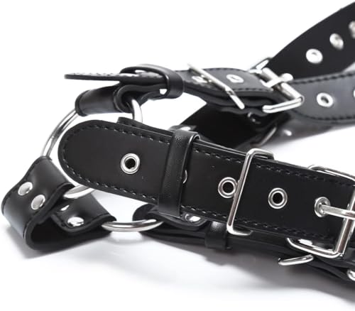 Aimery Men's Leather Harness Buckle Body Chest Harness Punk Adjustable Straps Top Nightclub Clubwear Costume Cosplay4