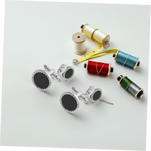 8 pcs botones y gemelos de acrílico negro para camisa miniatura 5