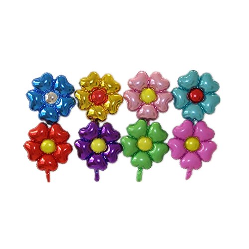 AnnoDeel 8 Pcs Beautiful Floral foil Balloons, 18inch Flower Balloons for Wedding Birthday Party Colorful Decorations, Random Color