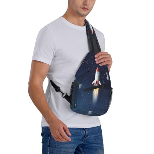 Mochila tipo sling deportiva negra para uso diario miniatura 7