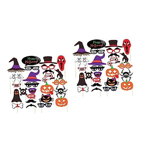 Accesorios de cabina de fotos Gadpiparty con 52 piezas variadas para fiesta de Halloween 8