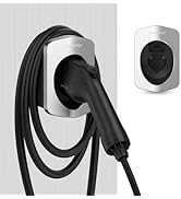 ShockFlo H1 EV Charger Holder for J1772 Electric Vehicle Connector Silver Painted Made of PC Heat...