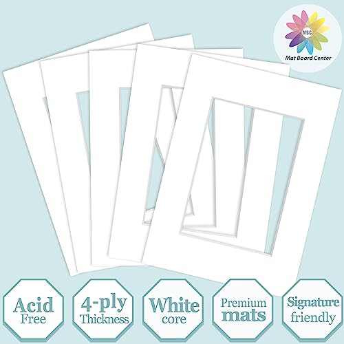 image for MBC Mat Board Center, 5 Pack 5x7 for 3.5x5 White Picture Mats Frame Ma
