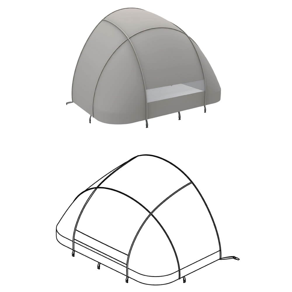 Home Deluxe - Outdoor Whirlpool Sonnendach AQUASUN - für Splash und Drop -125 x 185 x 140 cm, Farbe: Grau