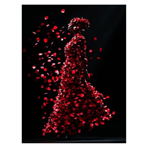 DIY 花弁 数字油絵 女性 数字塗り絵画 手芸キット 40 x 30CM 絵画 インテリア 手作りキット ビッグサイズ 複数サイズ 子供 初心者 ペイントバイナンバー 画材 Painting by Numbers 適用対象そして自宅 壁飾り お歳暮誕生日