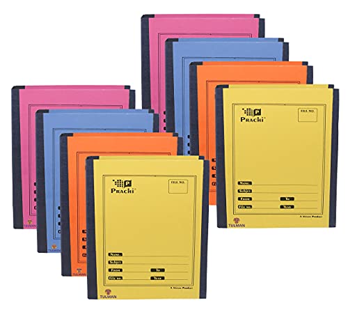 Image of TULMAN Spring Office File for A4 & Legal Size Documents & Certificate Holder - 38x3x26 CM -Multicoloured Pack of 8