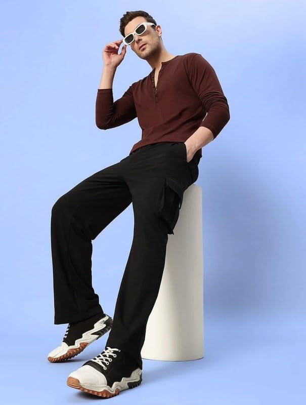 Image of Imsa Moda Light Fit Straight Fit Cargo Track Pant for Men | Lower for Men | Gym Trackpants